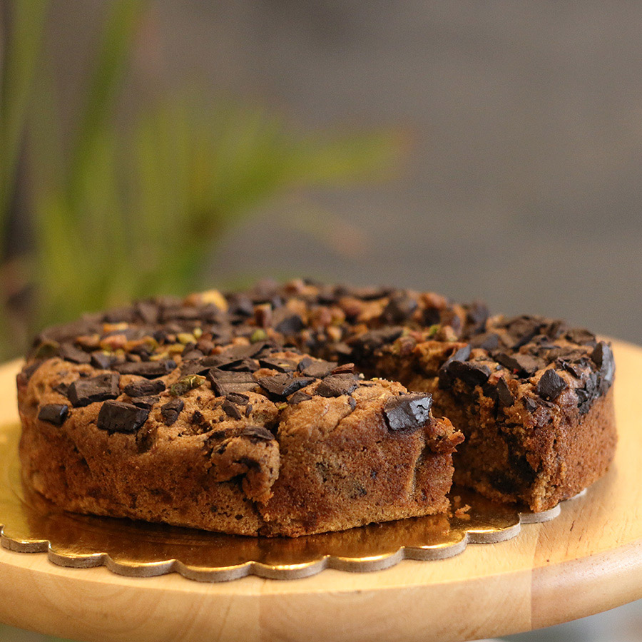 Healthy Cakes - Roasted Almond Chocolate Zucchini Cake